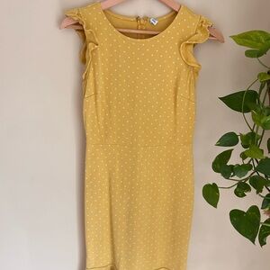 Old Navy Yellow Polka Dot Ruffle Sleeve Dress